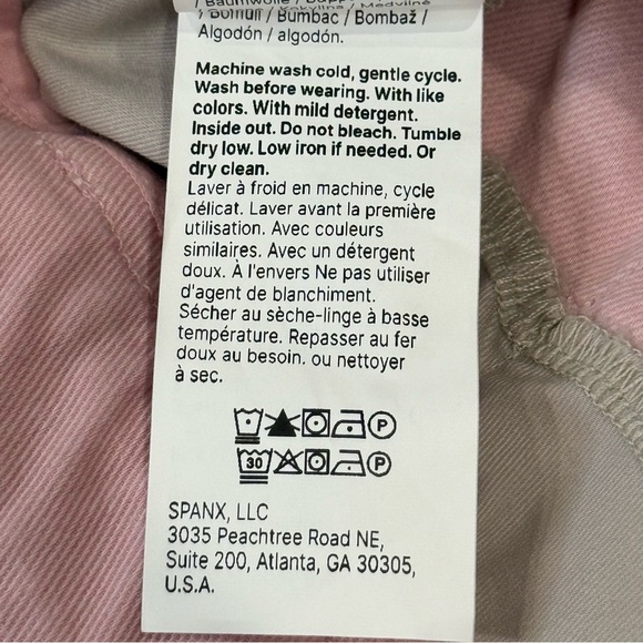 Spanx Supersmooth Stretch Twill Shorts Pink Small High Rise Preppy Chic Spring - Picture 11 of 11